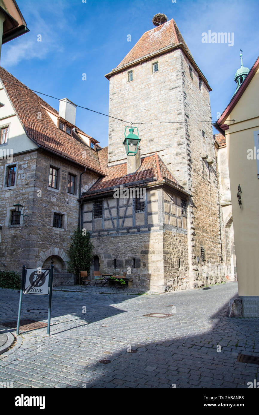 Rothenburg ob der Tauber est une mittelfränkische Kleinstadt im Landkreis Ansbach dans Bayern. Banque D'Images
