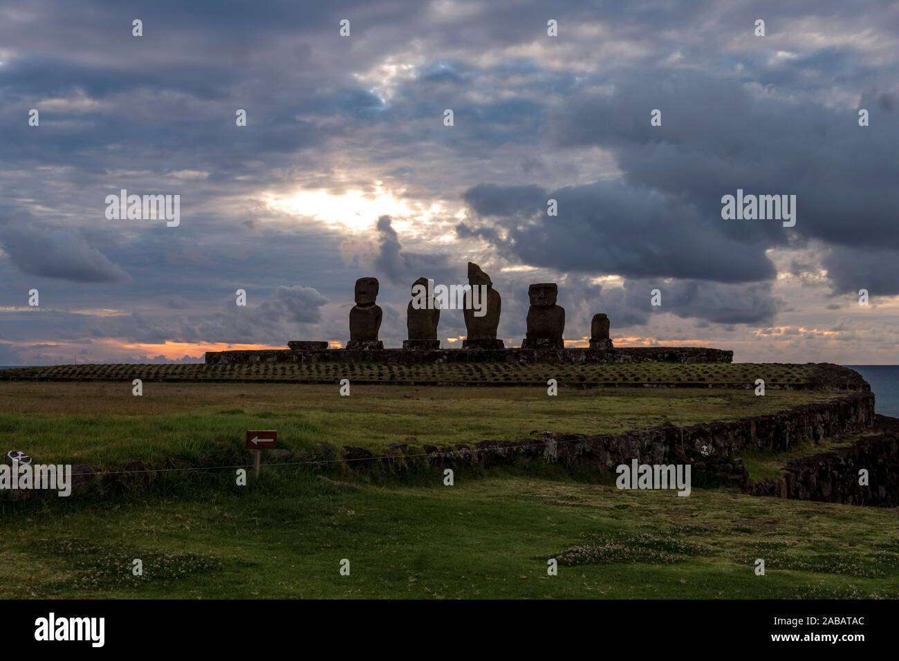 Tahai, Rapa Nui, l'île de Pâques, Chili. Banque D'Images