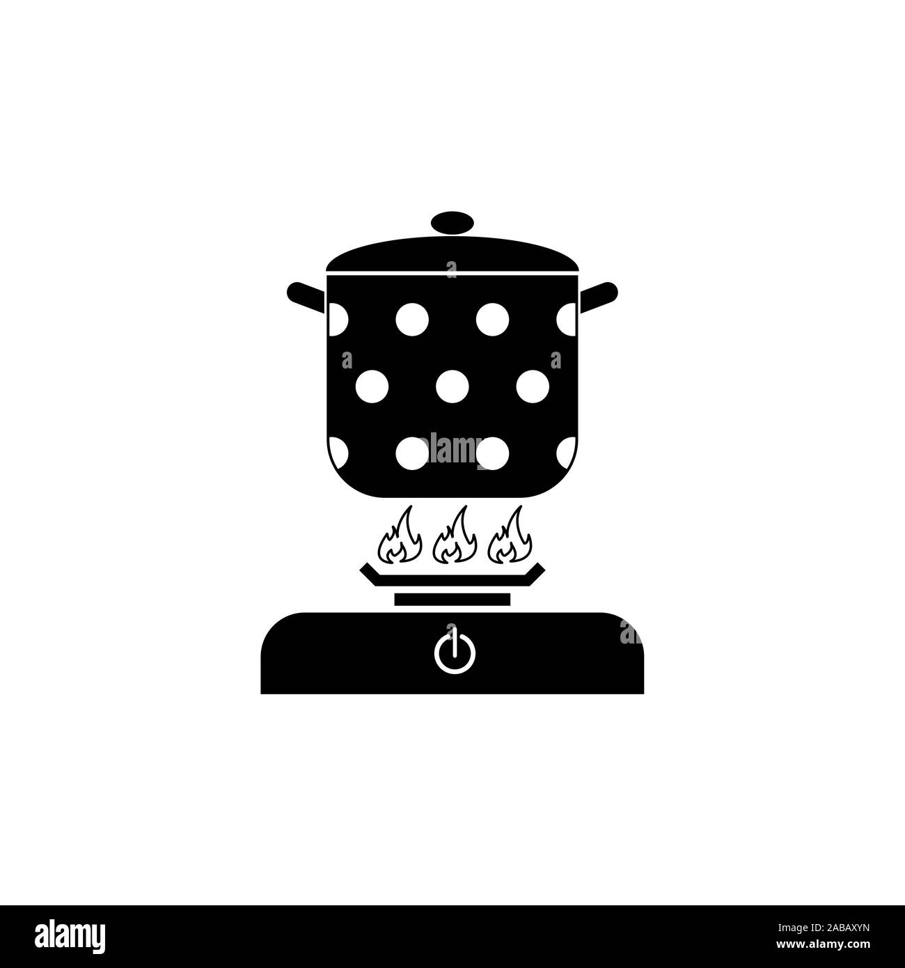 L'icône sur la cuisinière pan Illustration de Vecteur