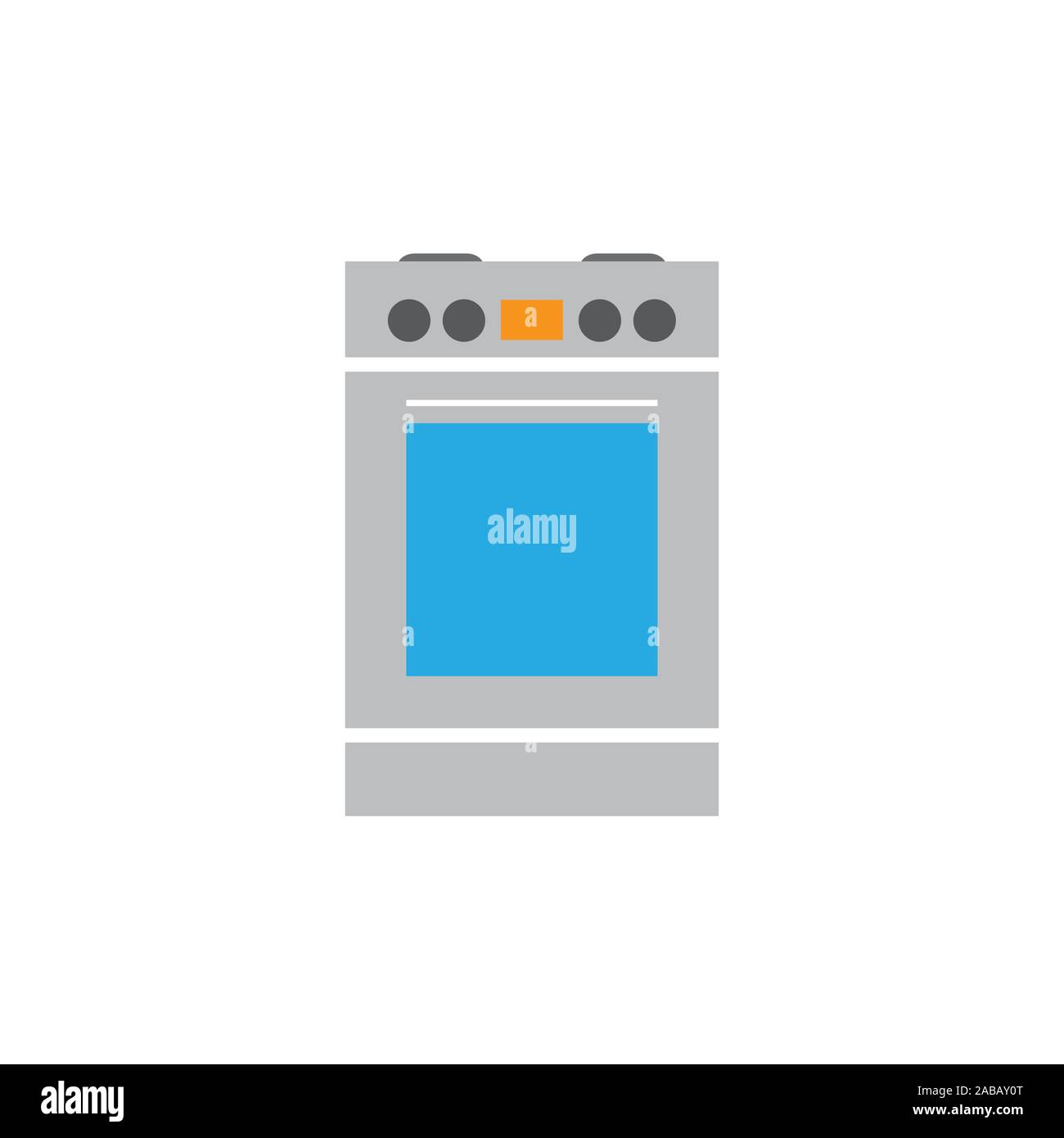 Cuisinière avec four vector icon Illustration de Vecteur