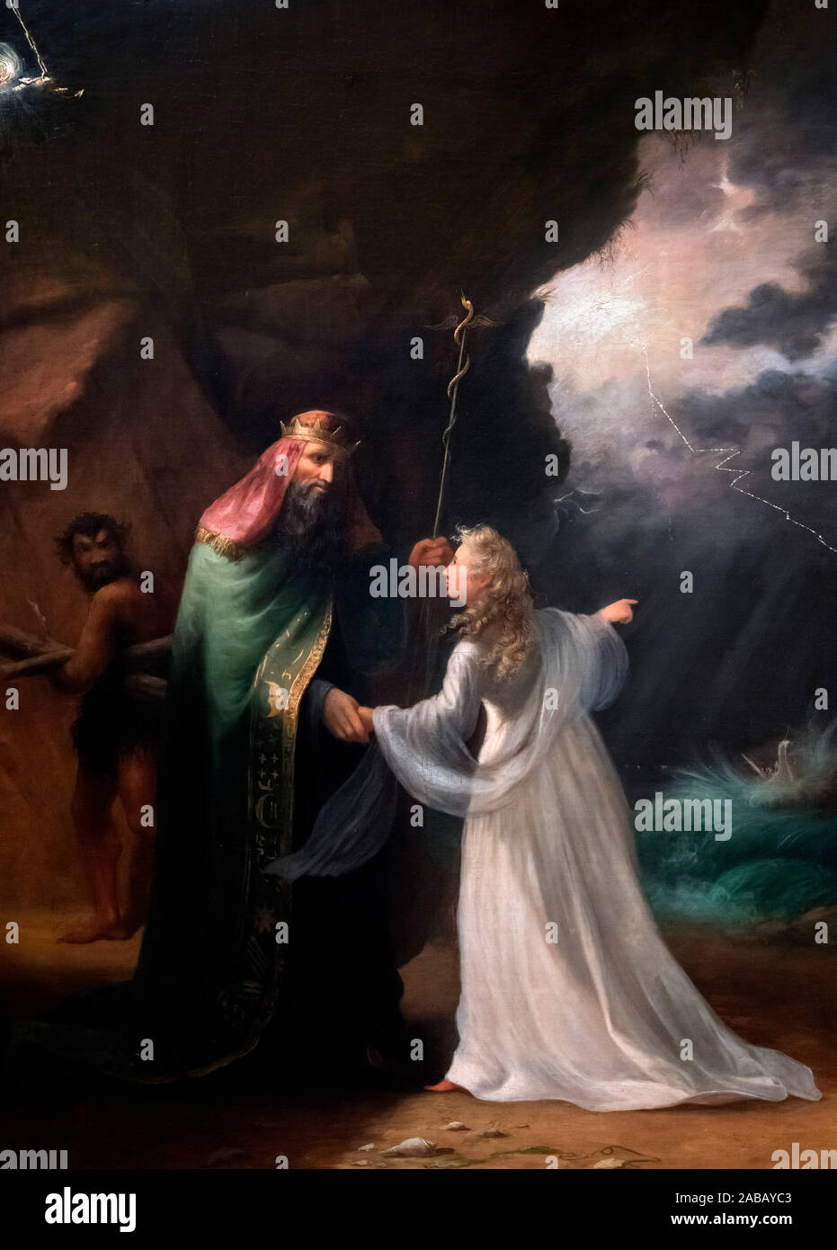 Scène de la tempête par William Rimmer (1816-1879), huile sur toile, c.1850 Banque D'Images
