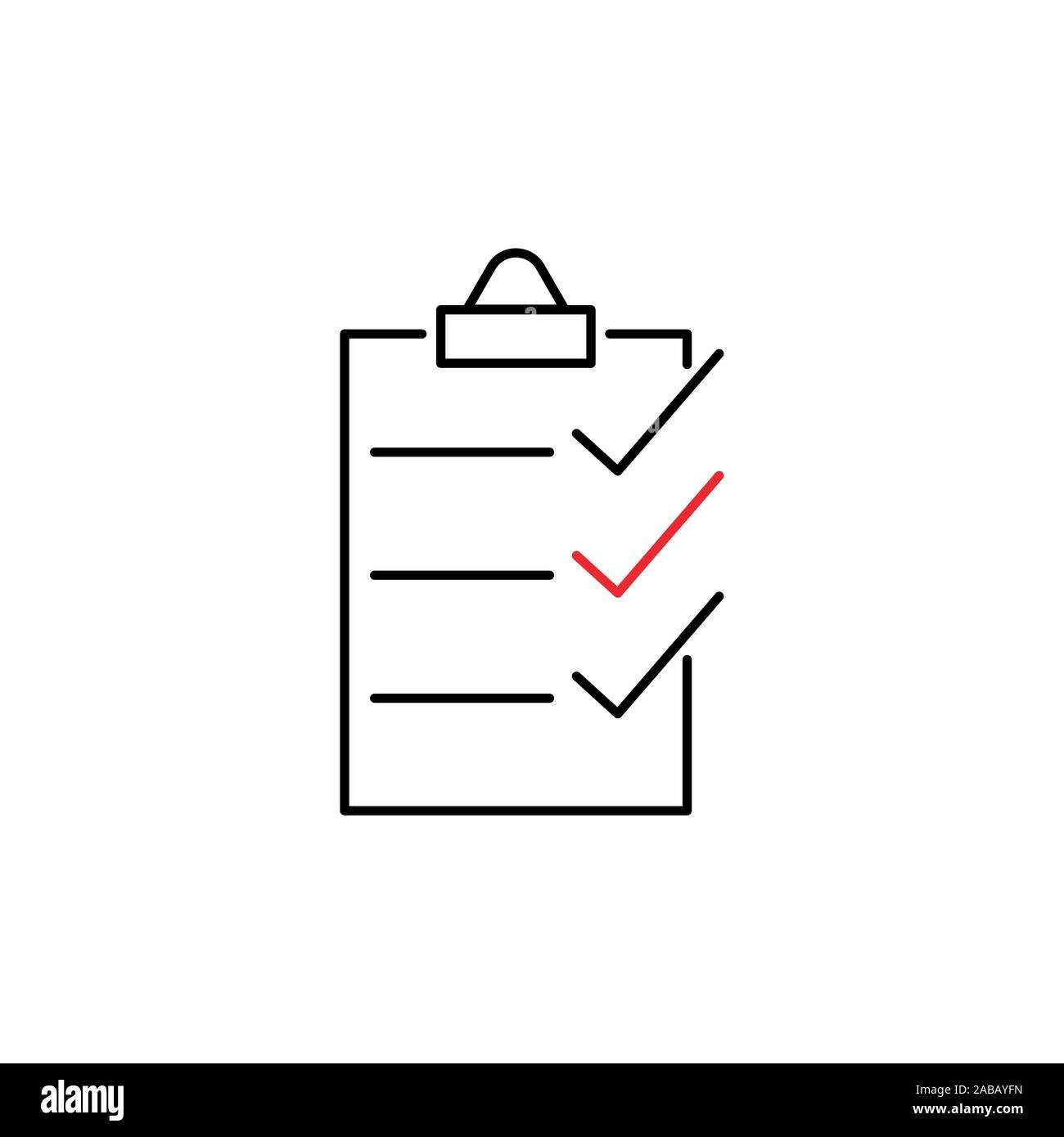 L'icône de la ligne du vecteur de la liste de vérification Illustration de Vecteur