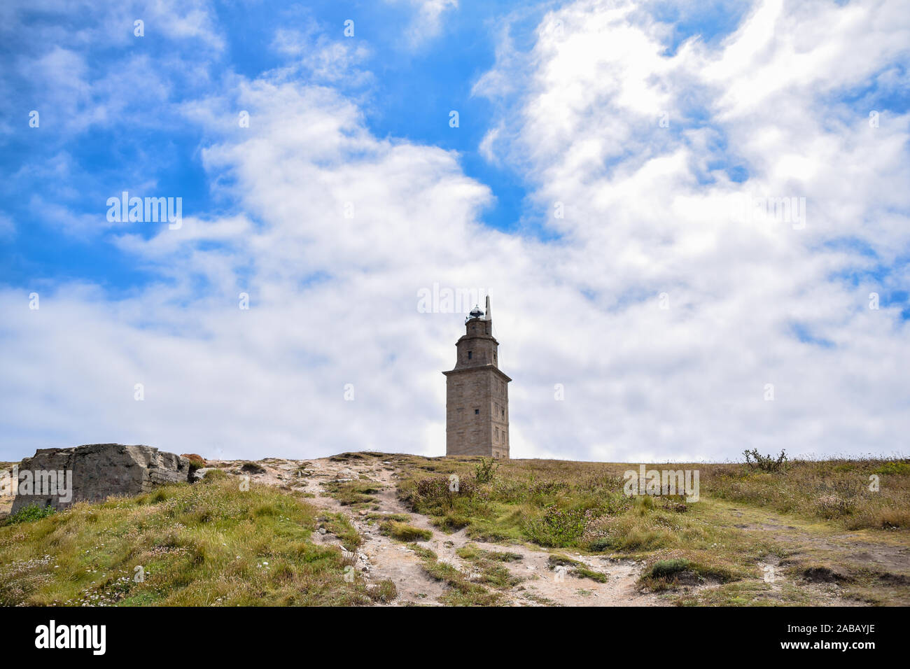Tour Hercules dans la ville galicienne de La Corogne (Espagne) Banque D'Images