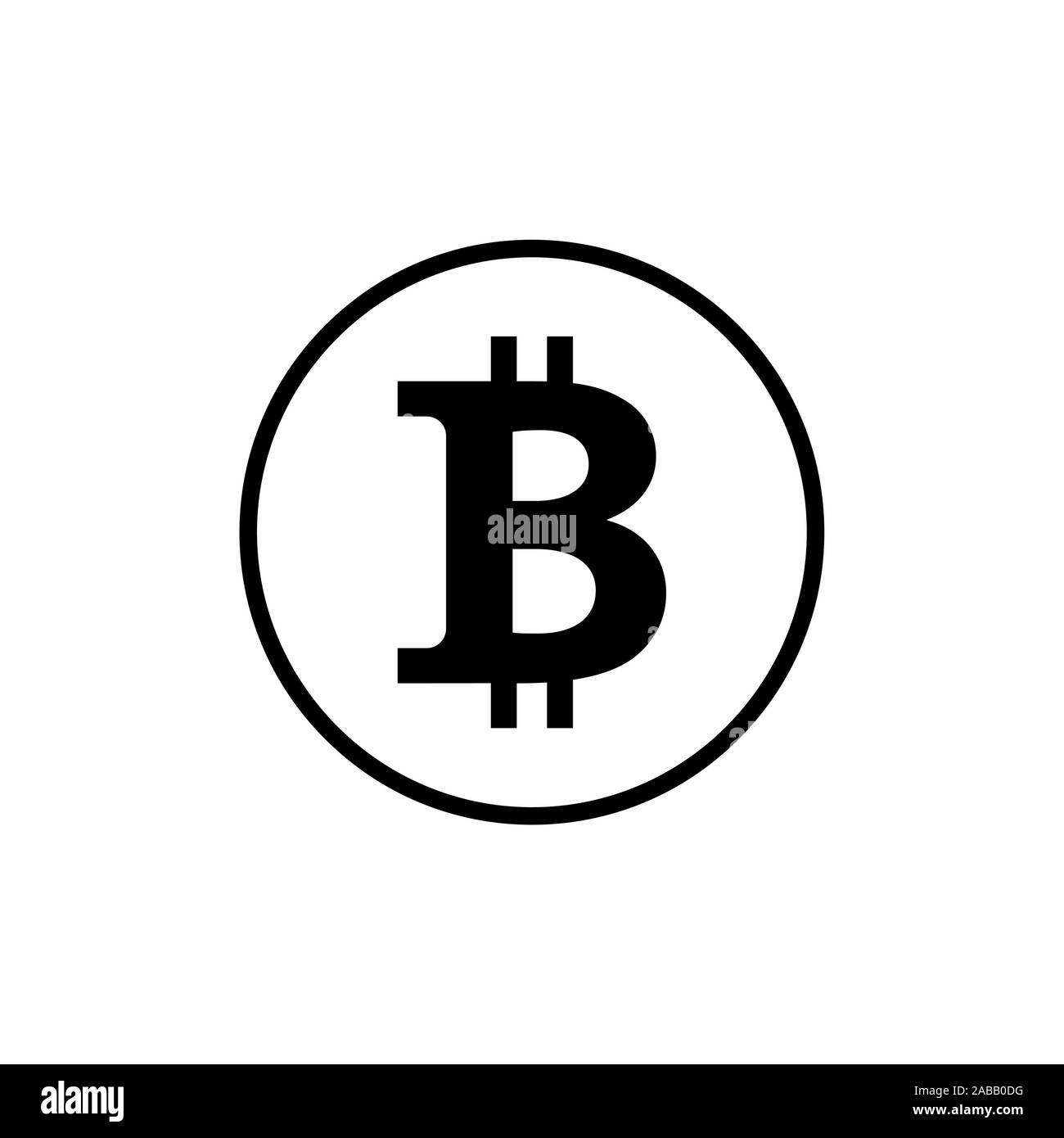 L'icône de Bitcoin, vector signe, symbole, logo de monnaie de paiement. Monnaie électronique virtuel, Crypto, internet argent. emblème noir isolé sur blanc. Cryptocurre Illustration de Vecteur