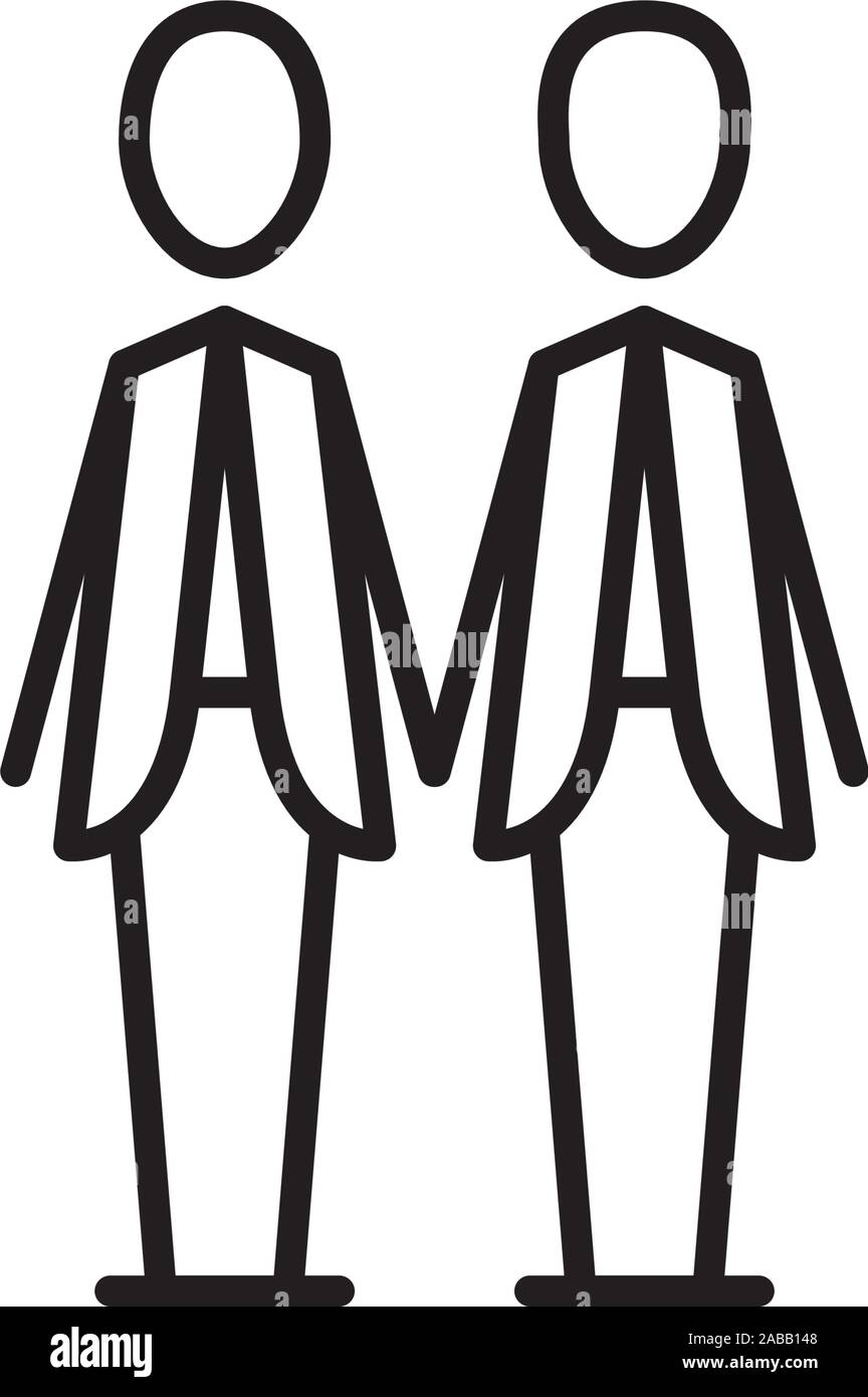 Gay couple marié style lignes vector illustration design Illustration de Vecteur