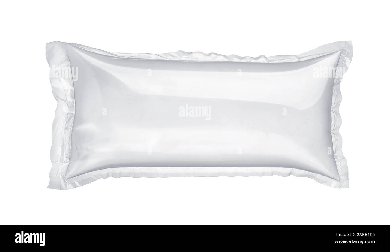 Tampon d'air gonflable sac plastique isolated on white Banque D'Images
