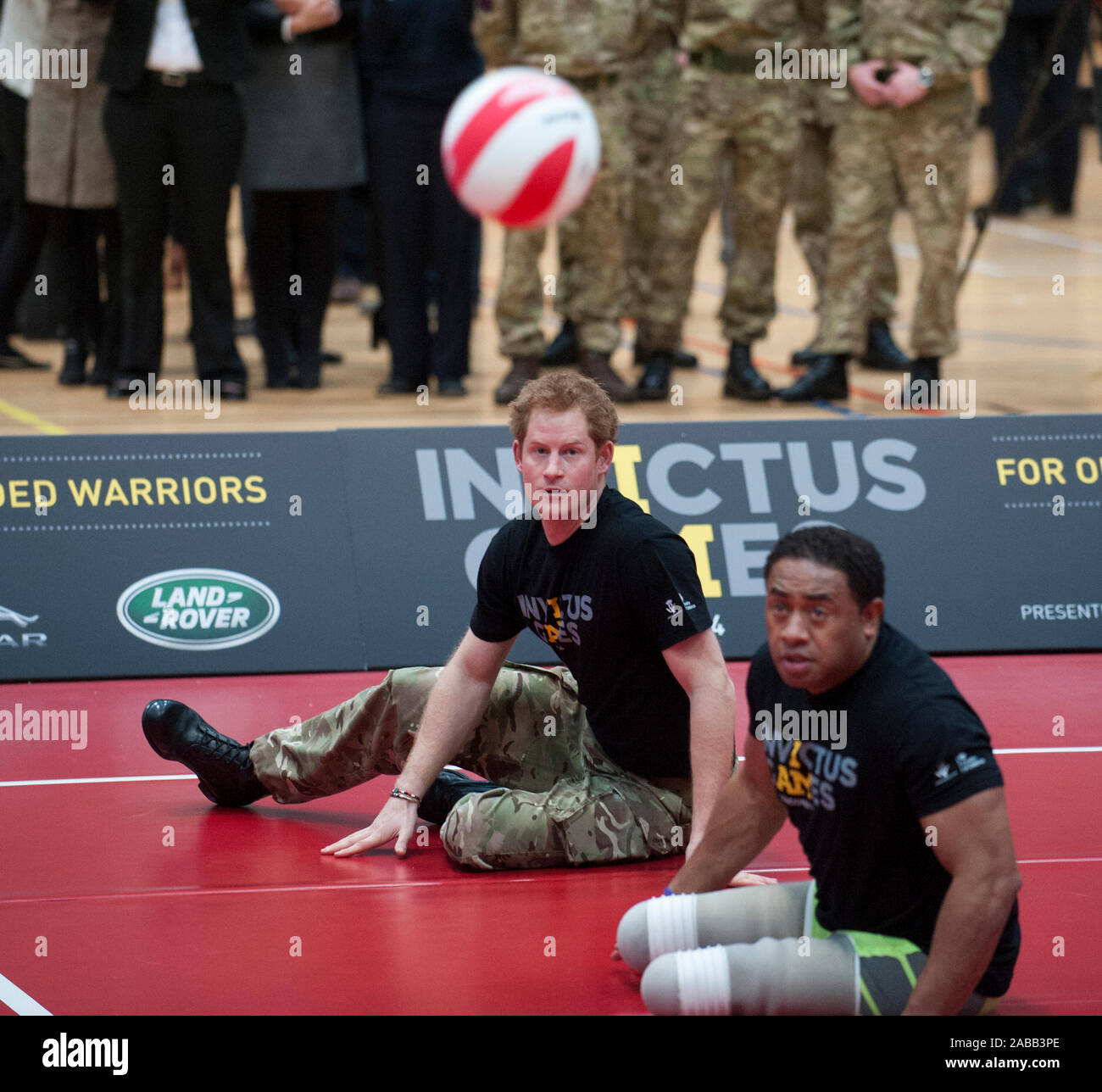 Le prince Harry de lancer l'Invictus Games, un événement sportif international pour les blessés, malades et blessés personnel de service dans l'Copperbox au Queen Elizabeth Olympic Park.Mars 2014 Banque D'Images