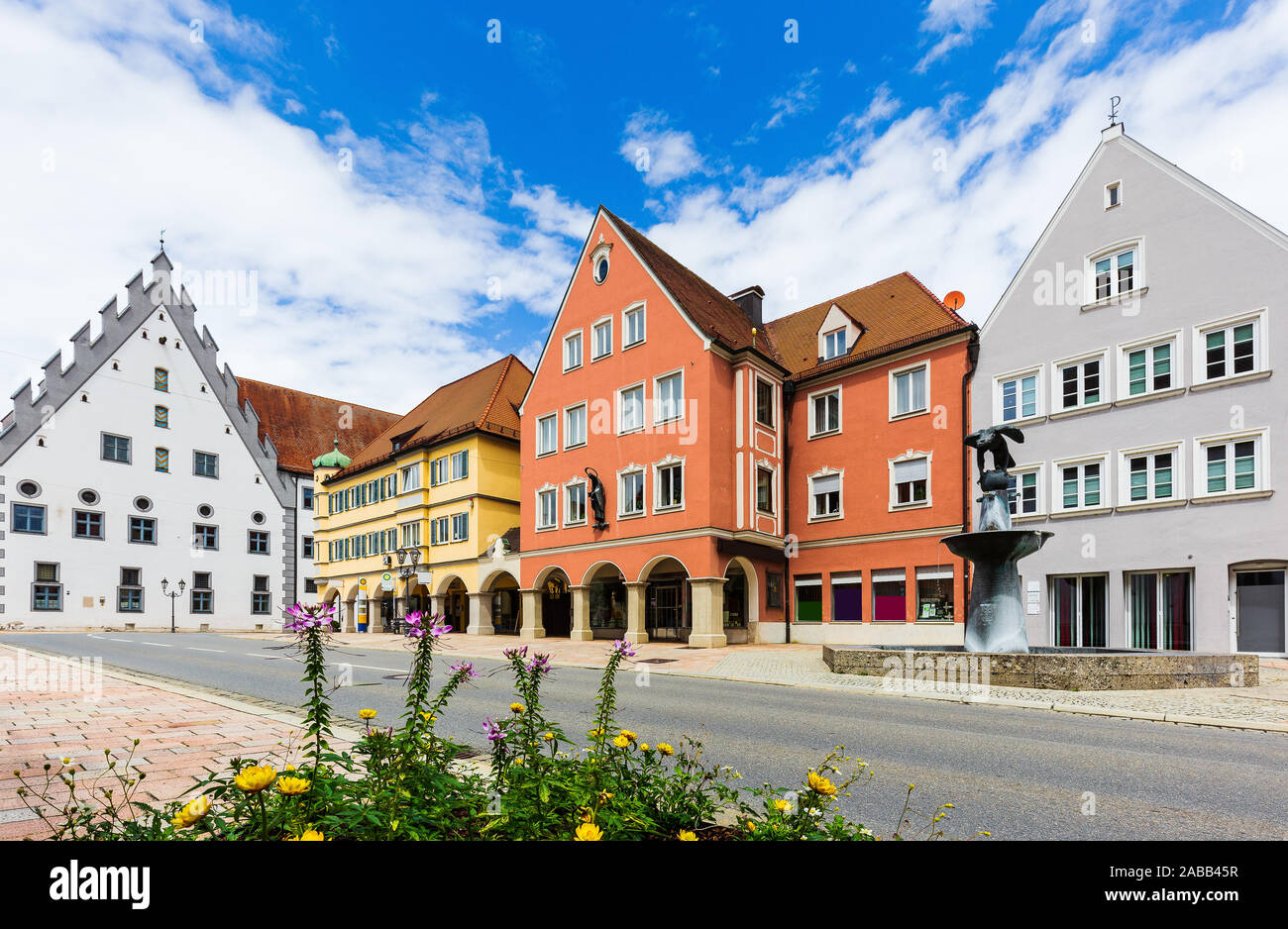 Donauworth, Allemagne. Ville pittoresque sur la Route Romantique route. Banque D'Images