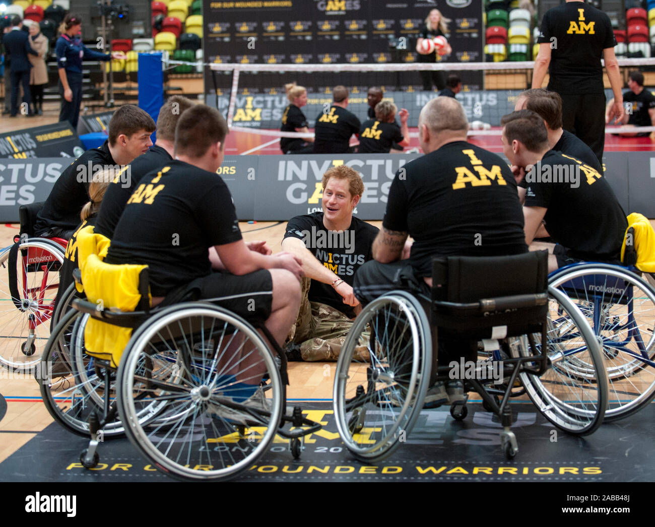 Le prince Harry de lancer l'Invictus Games, un événement sportif international pour les blessés, malades et blessés personnel de service dans l'Copperbox au Queen Elizabeth Olympic Park.Mars 2014 Banque D'Images