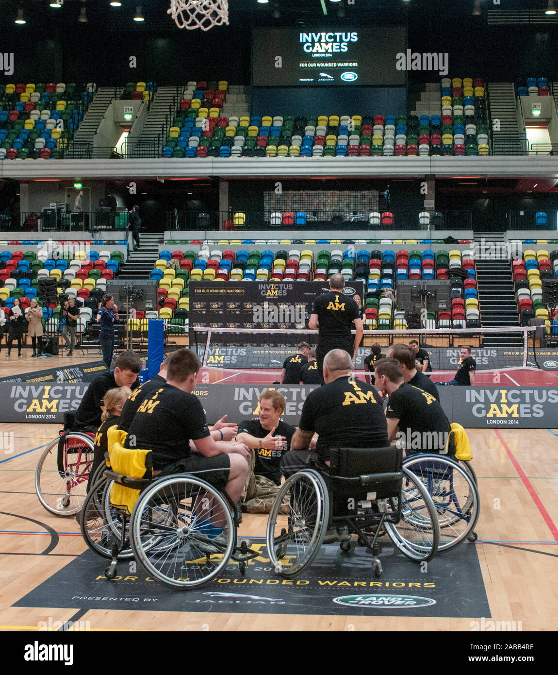 Le prince Harry de lancer l'Invictus Games, un événement sportif international pour les blessés, malades et blessés personnel de service dans l'Copperbox au Queen Elizabeth Olympic Park.Mars 2014 Banque D'Images