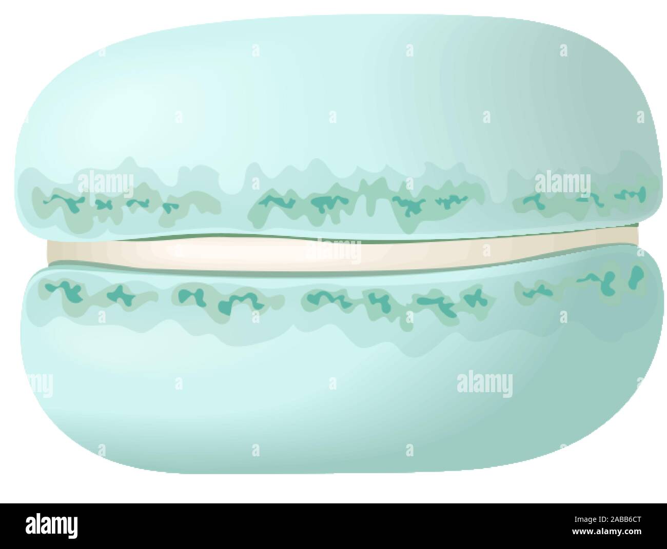 Macaron bleu mignon. Macaron gâteau. Crème de Bleu. Vector illustration. La gastronomie, pâtisserie, Illustration de Vecteur