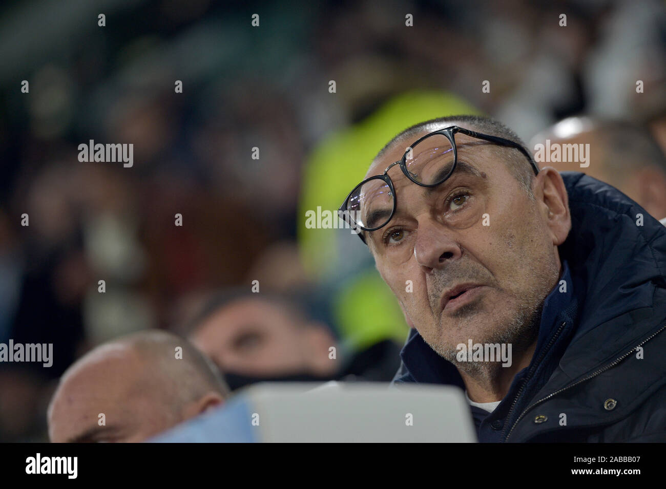 Allianz Stadium, Turin, Italie. 26 Nov, 2019. Ligue des Champions de football, la Juventus et l'Atletico Madrid ; Maurizio Sarri, l'entraîneur de la Juventus - usage éditorial : Action Crédit Plus Sport/Alamy Live News Banque D'Images