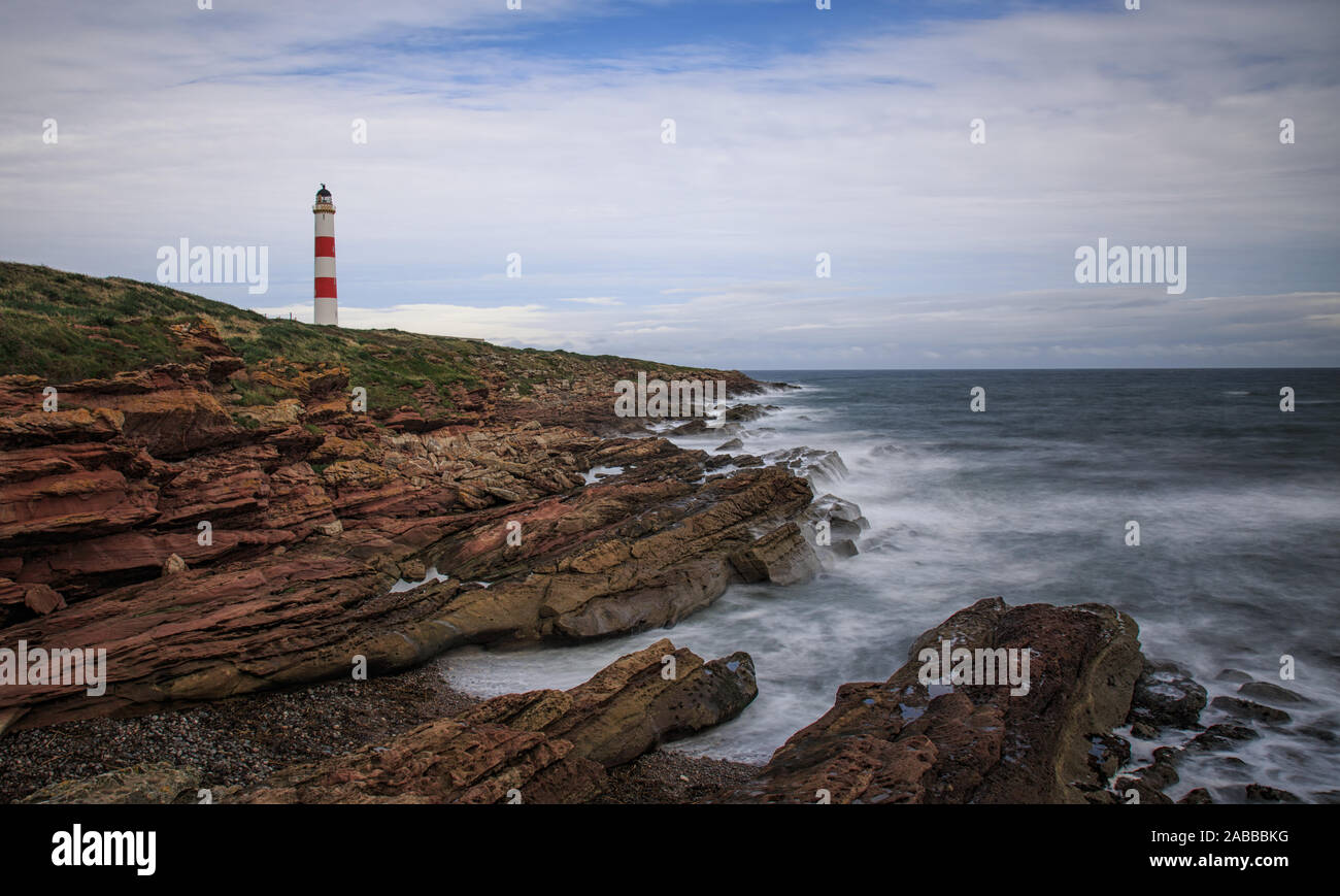 Tarbat Ness Portmahomack, Ecosse, phare Banque D'Images