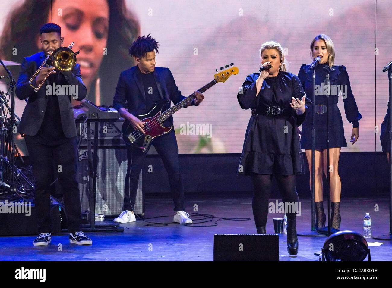 NCL encore premier baptême et concert avec marraine Kelly Clarkson le 21 novembre 2019 à Miami, Floride Banque D'Images