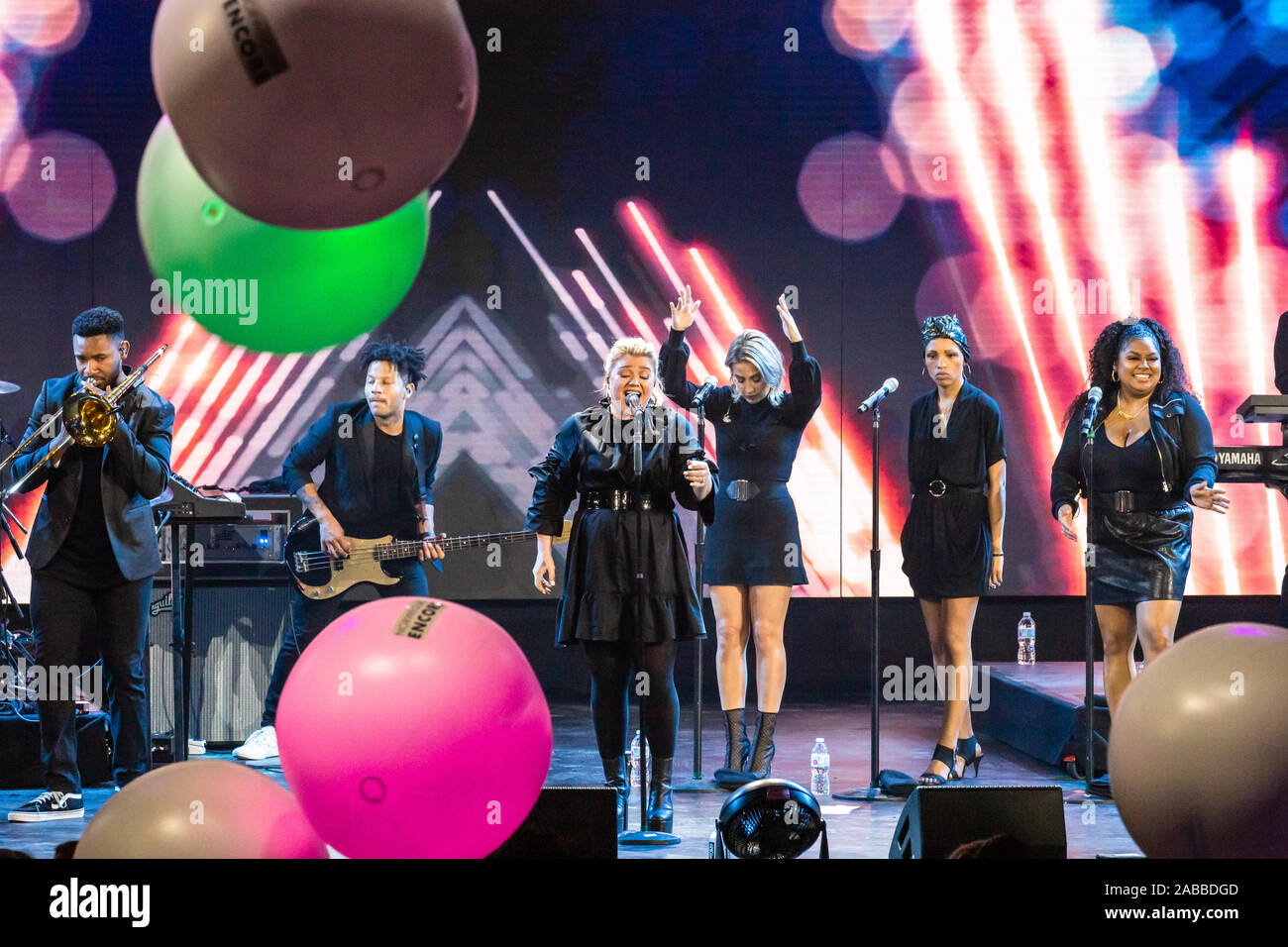 NCL encore premier baptême et concert avec marraine Kelly Clarkson le 21 novembre 2019 à Miami, Floride Banque D'Images