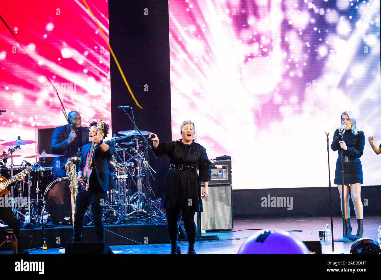 NCL encore premier baptême et concert avec marraine Kelly Clarkson le 21 novembre 2019 à Miami, Floride Banque D'Images