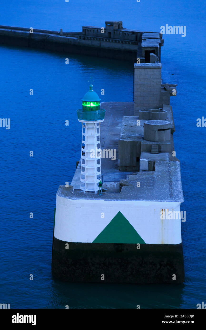 Phare de brise-lames, Le Havre, Normandie, France Banque D'Images