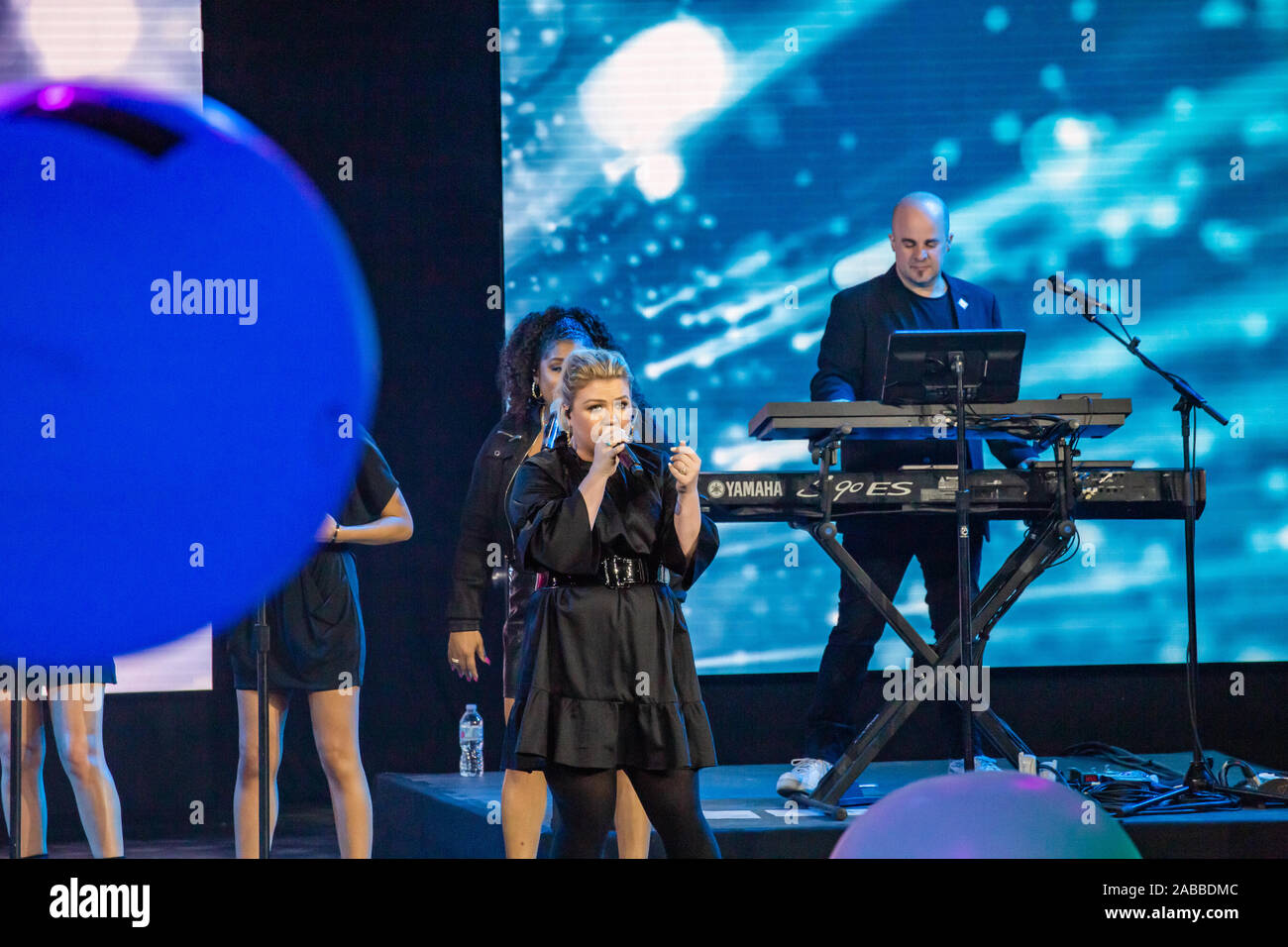 NCL encore premier baptême et concert avec marraine Kelly Clarkson le 21 novembre 2019 à Miami, Floride Banque D'Images