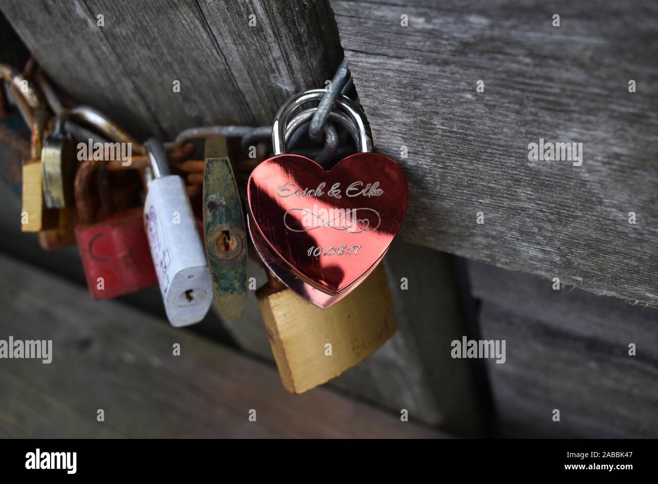 L'amour des verrous sur bridge Banque D'Images