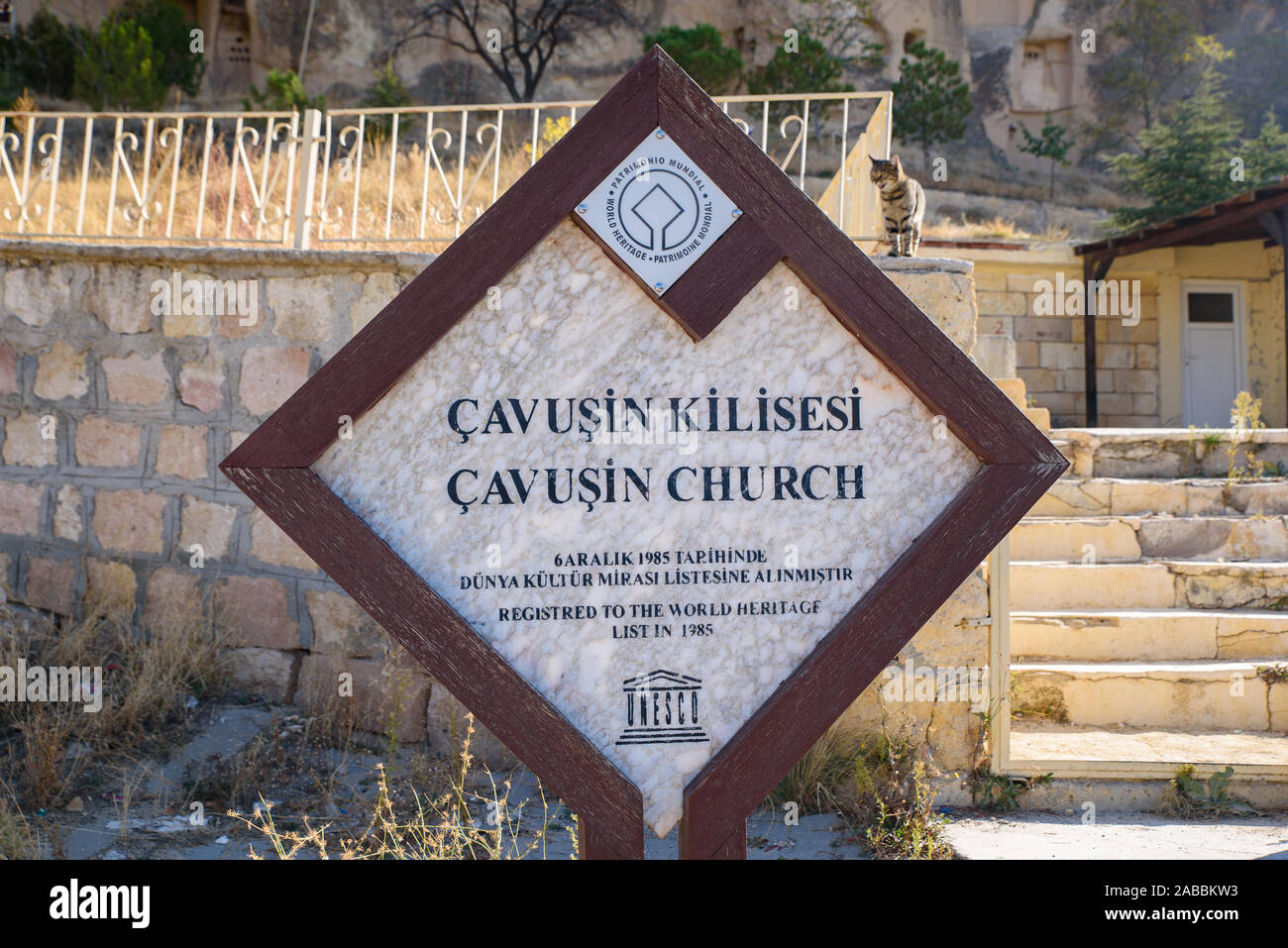 Église de Cavusin en Cappadoce, Turquie Banque D'Images