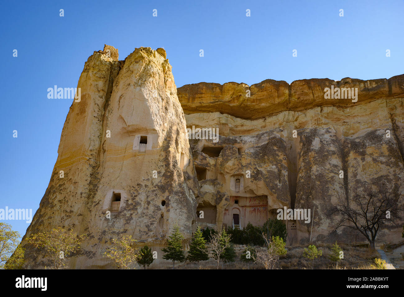 Église de Cavusin en Cappadoce, Turquie Banque D'Images
