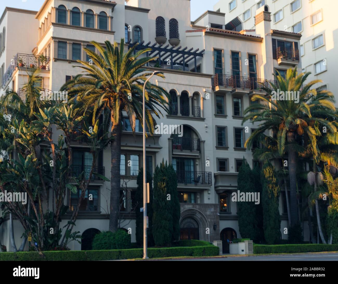 Le Venezia Appartements sur Wilshire Boulevard à Los Angeles. Banque D'Images