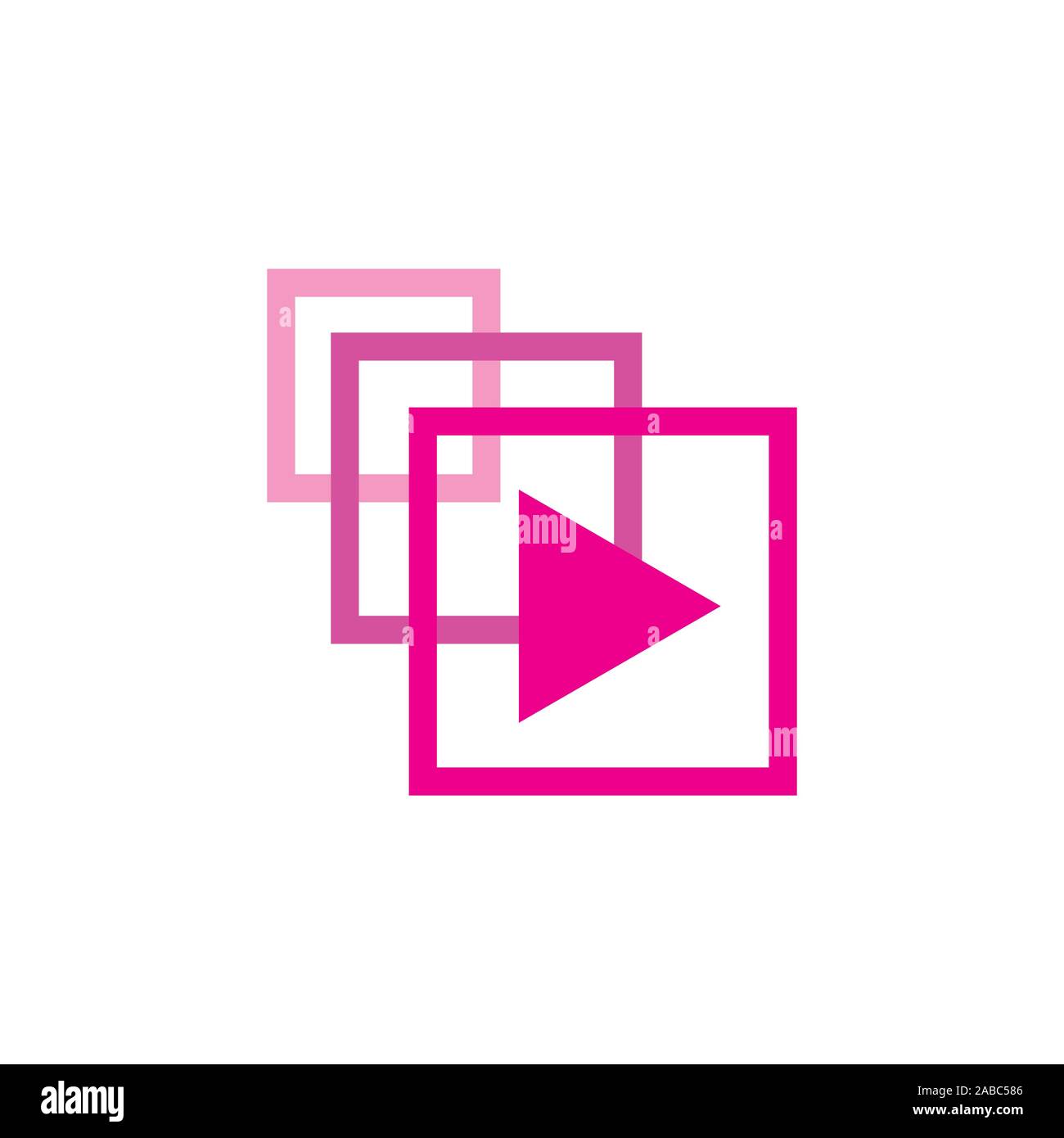 Joueur cadre triangle gradient logo Illustration de Vecteur