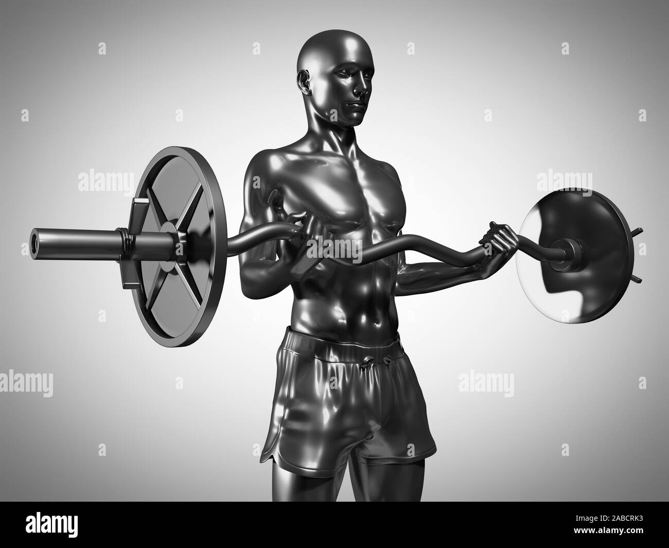 Rendu 3D précis médicalement illustration d'un homme d'une tige métallique de levage Banque D'Images