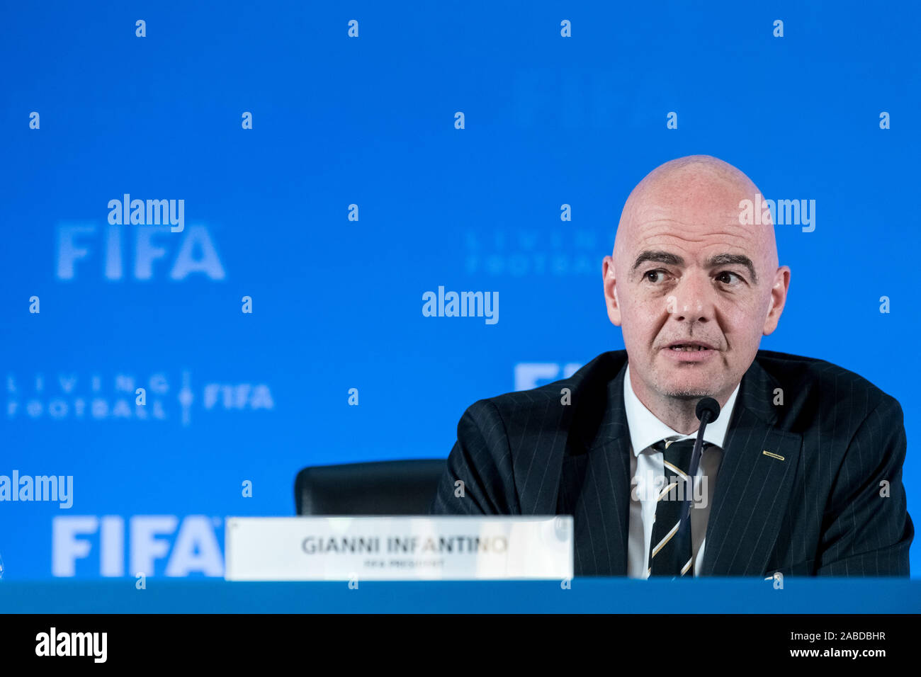 Gianni Infantino, l'actuel président de la FIFA, assiste à la réunion du Conseil à laquelle la FIFA annonce officiellement que la FIFA 2021 Coupe du Monde des Clubs de la FIFA wil Banque D'Images