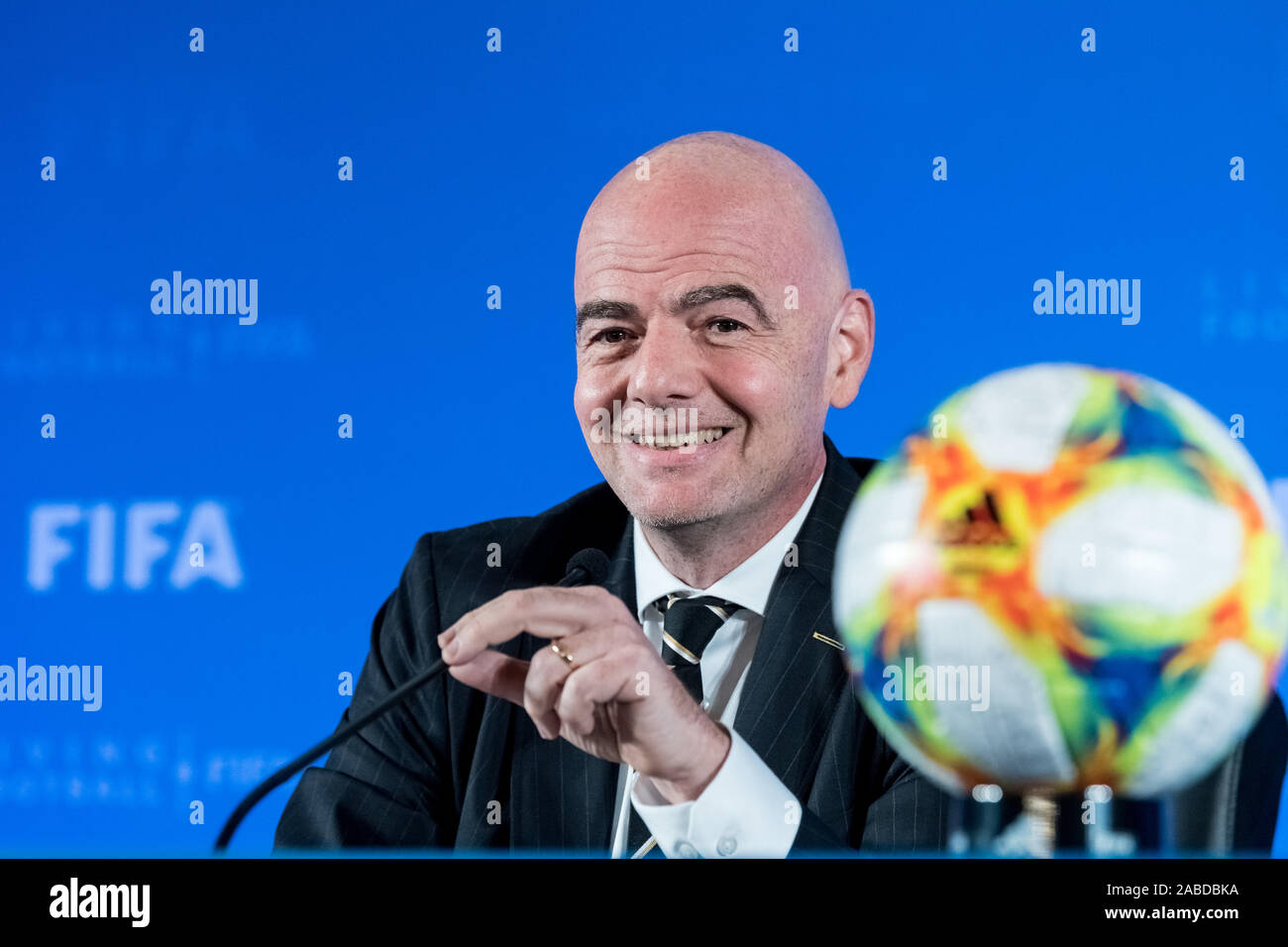 Gianni Infantino, l'actuel président de la FIFA, assiste à la réunion du Conseil à laquelle la FIFA annonce officiellement que la FIFA 2021 Coupe du Monde des Clubs de la FIFA wil Banque D'Images