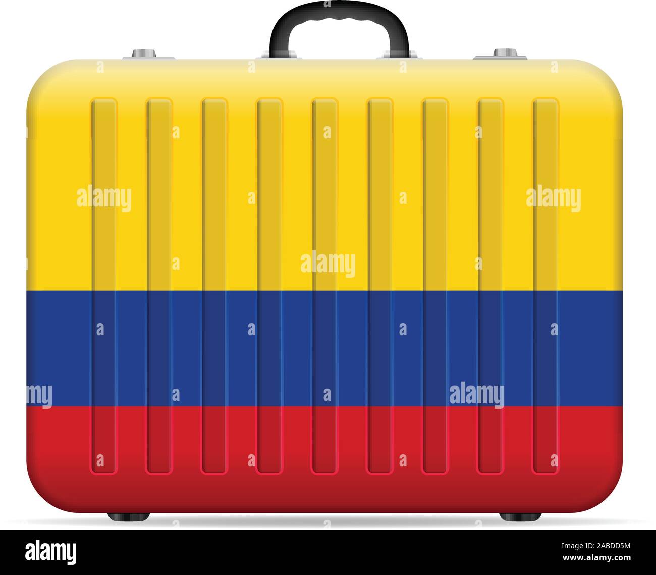 Drapeau Colombie valise de voyage sur un fond blanc. Vector illustration. Illustration de Vecteur
