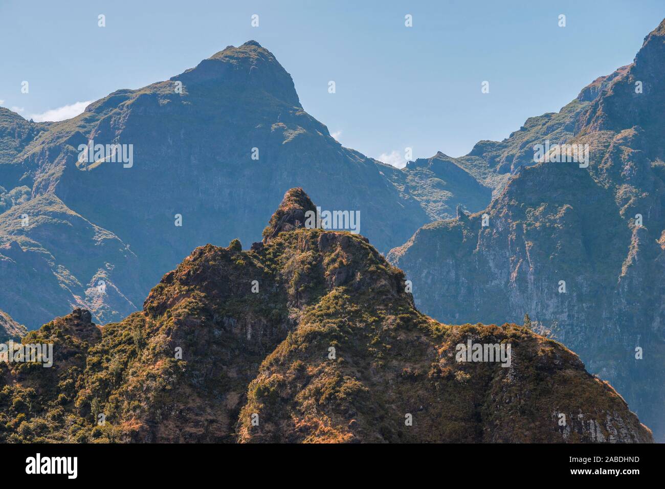 Des sommets des montagnes de l'île de Madère, Portugal Banque D'Images