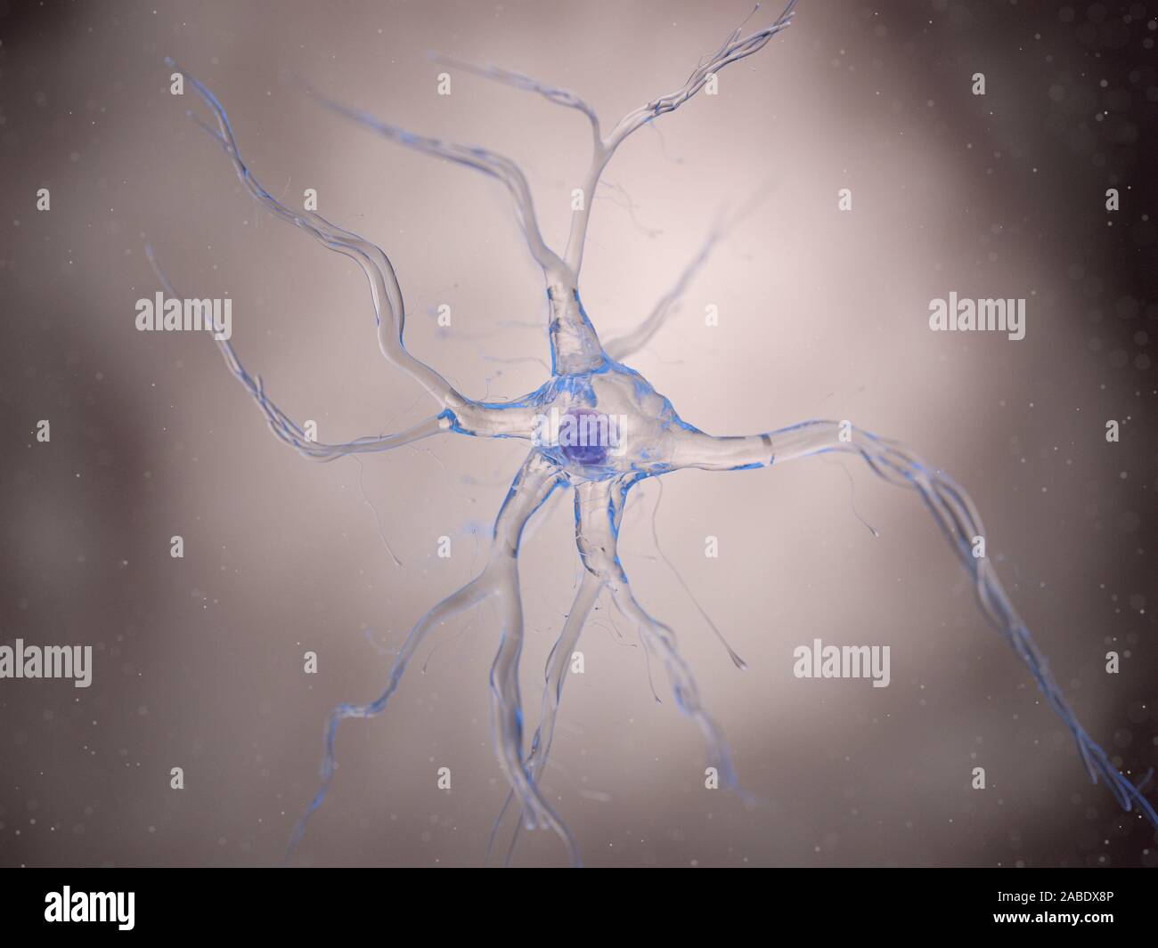 Rendu 3d illustration d'une cellule nerveuse Banque D'Images