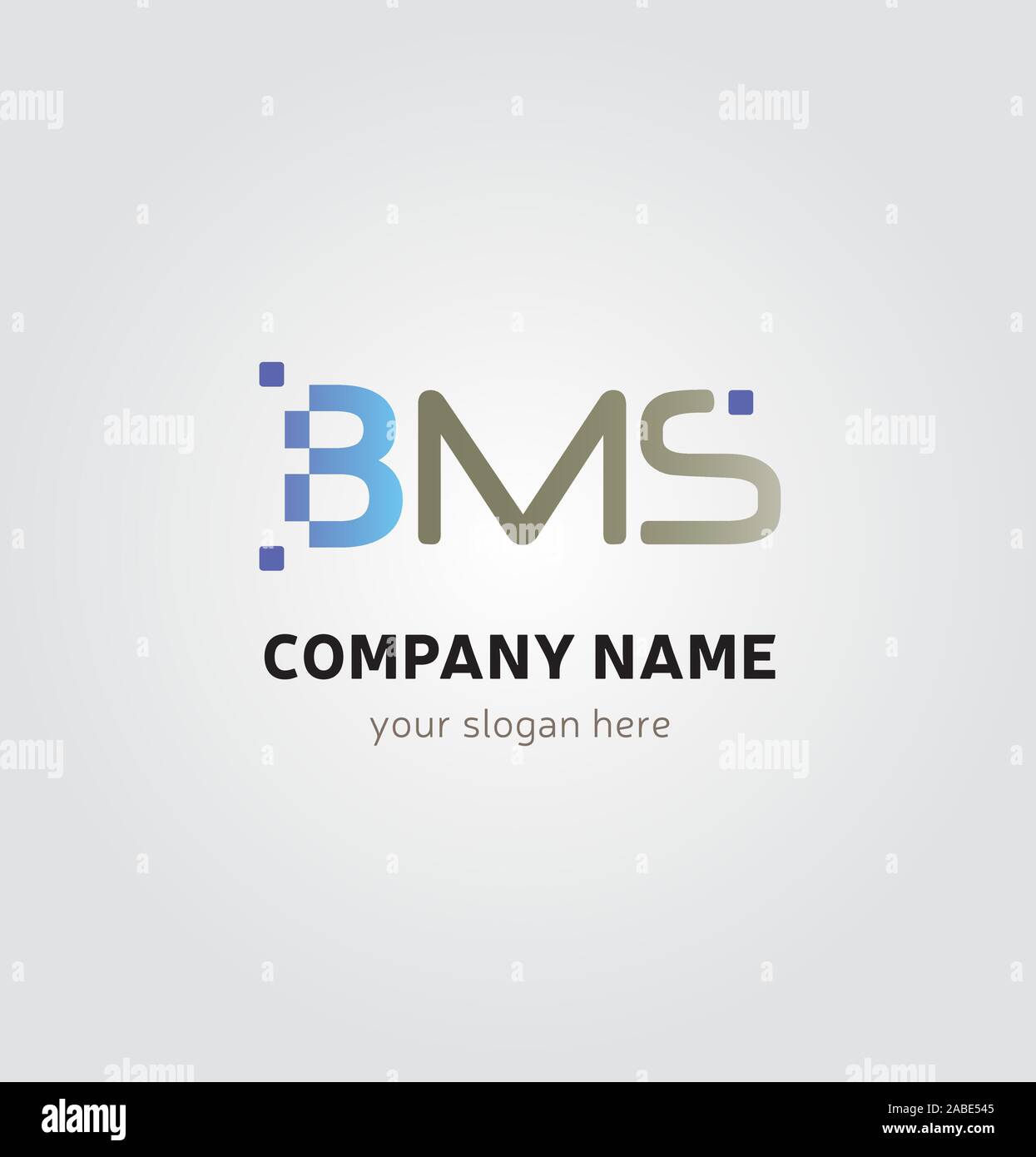 Logo unique - Lettres de BMS en technologie de logo d'entreprise Illustration de Vecteur