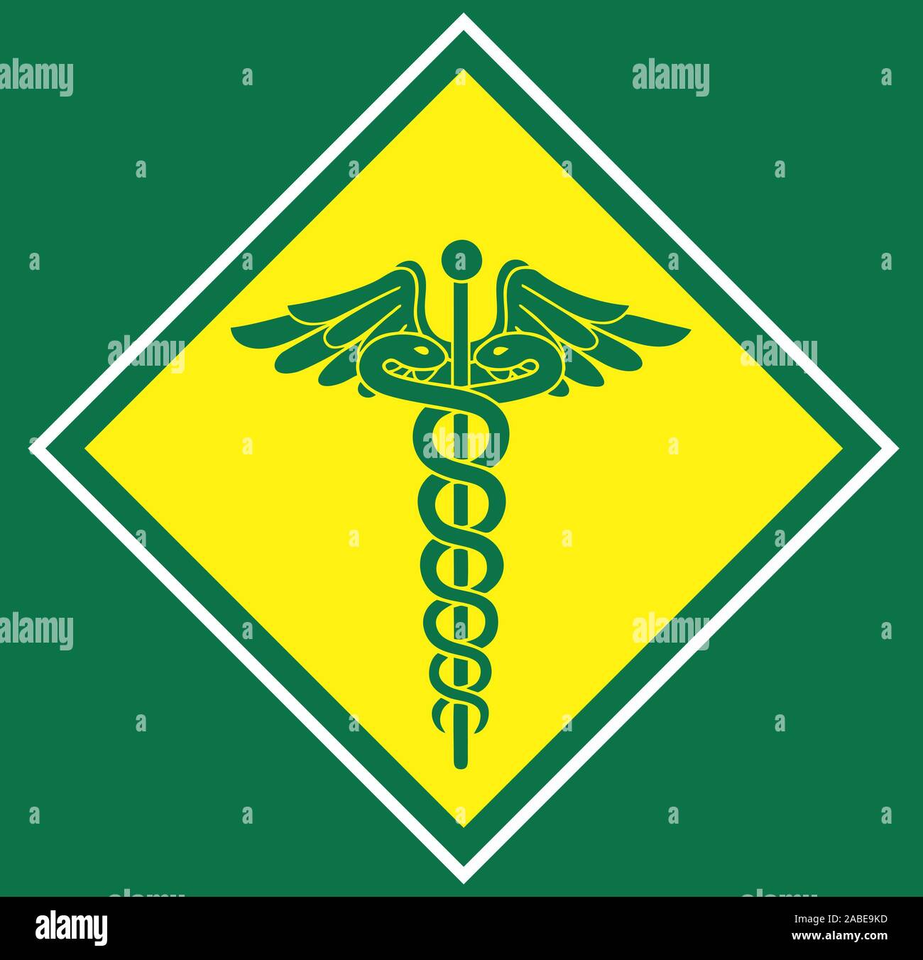 Docteur en médecine ET LOGOS ET SYMBOLES EN VERT ET ROUGE Banque D'Images