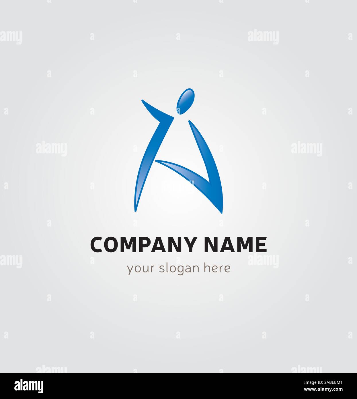 Logo Design unique - Silhouette Lettre A de la forme du corps - Couleurs Bleu Illustration de Vecteur