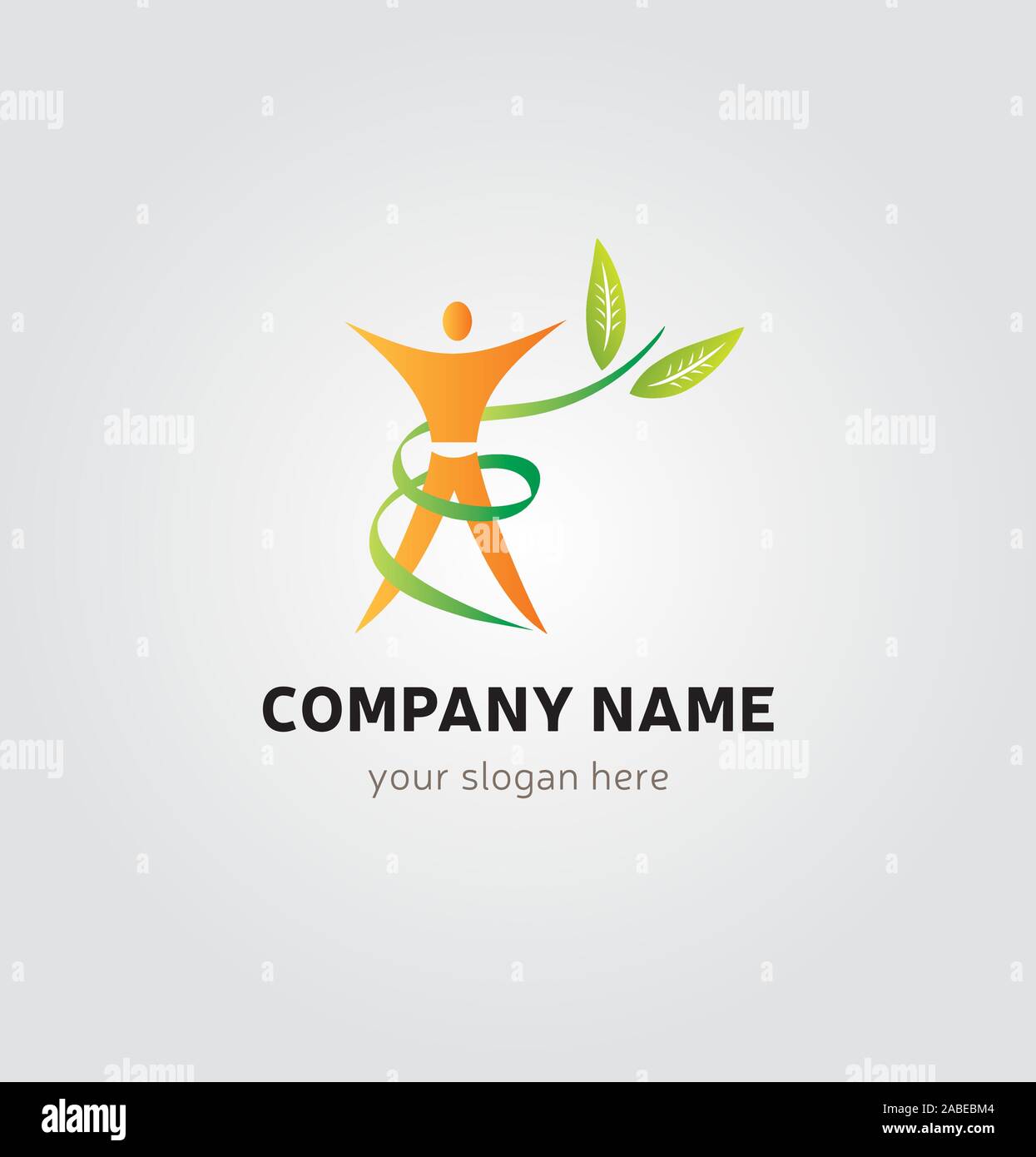 Logo Design unique - corps d'ossature et de feuillage Illustration de Vecteur