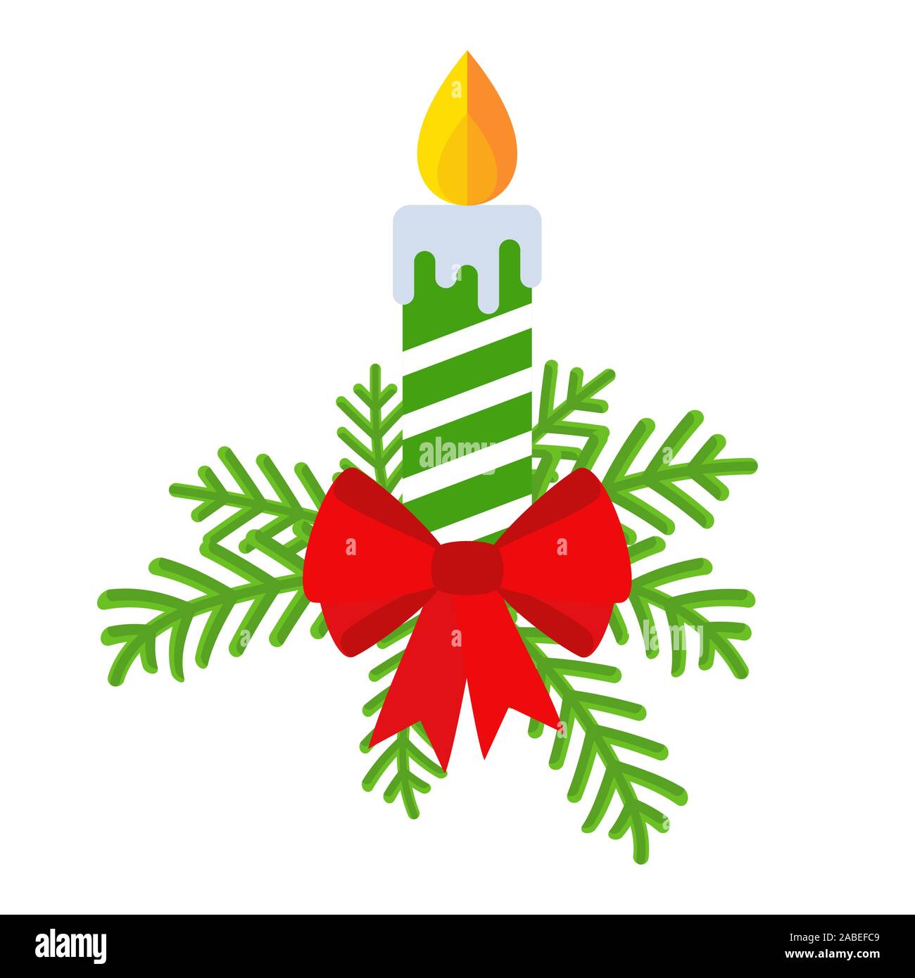 Bougies de Noël avec coeur. Objets isolé sur un fond blanc. Illustration de Vecteur