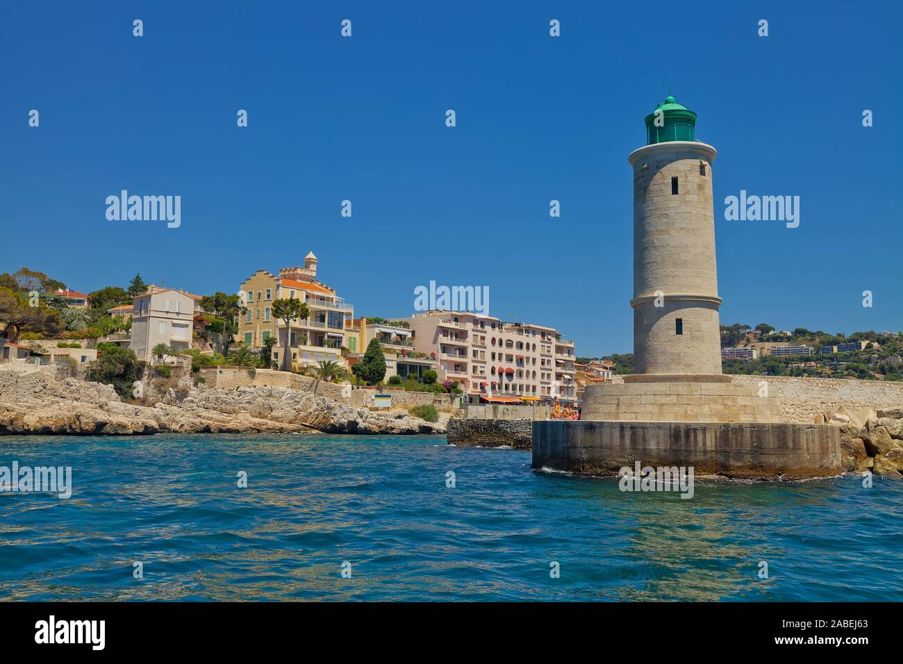 Leuchtturm à Cassis ville. Provence, France Banque D'Images