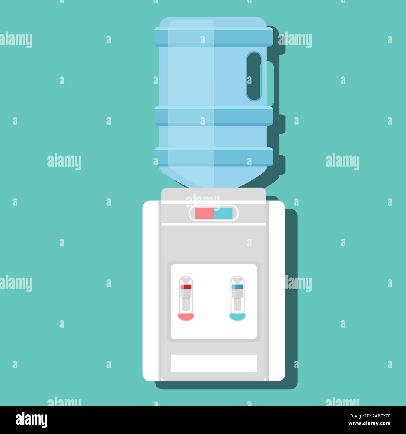 Icône vecteur télévision pour refroidisseur d'eau. Refroidisseur d'eau gris bleu avec flacon plein Illustration de Vecteur