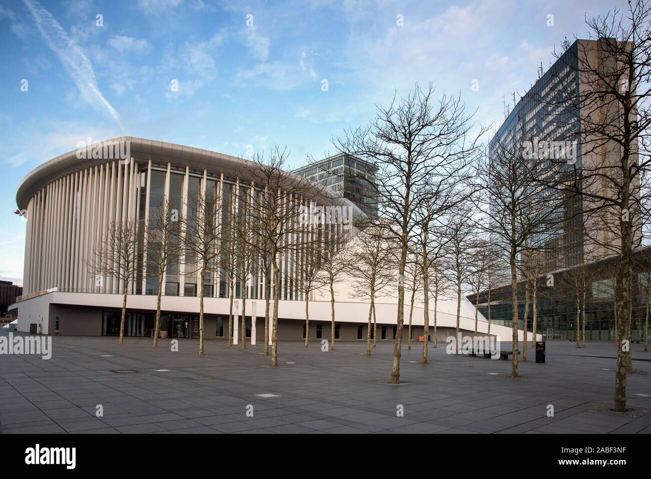 La Ville de Luxembourg, Luxembourg : janvier 19, 2018 : une vue de la Salle de Concerts Grande-Duchesse Joséphine-Charlotte, également connu sous le nom de Philharmonie Luxembourg, Banque D'Images