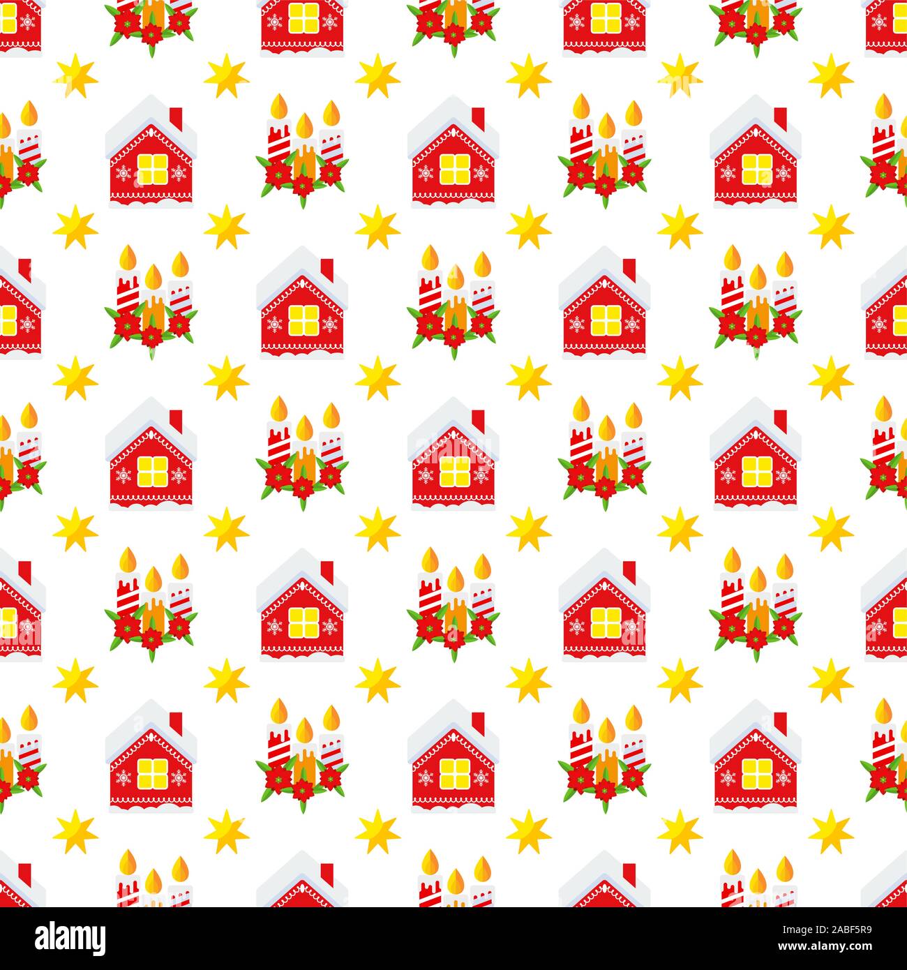 Bougies de Noël et maison modèle transparent Illustration de Vecteur