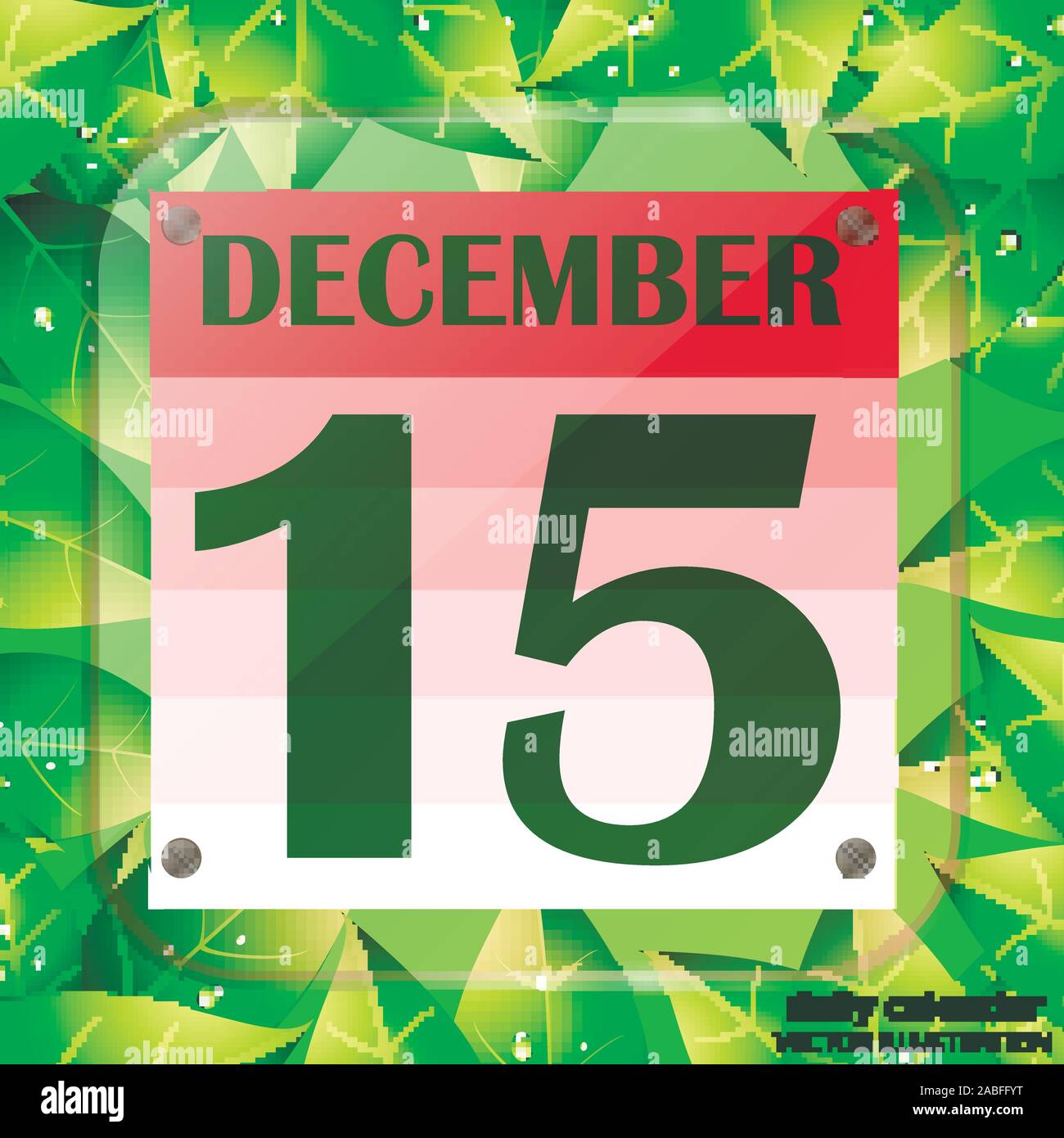 L'icône le 15 décembre. Date de calendrier pour la planification ...