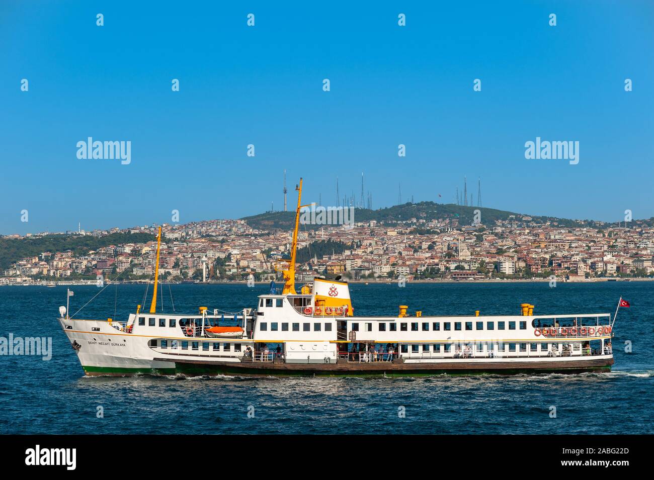 Traversier sur le Bosphore avec le côté derrière l'Asie, Istanbul, Turquie Banque D'Images