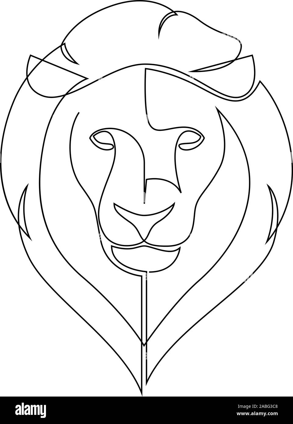Une ligne design silhouette de lion. Style minimaliste dessiné à la main. Abstract vector illustration lion Illustration de Vecteur