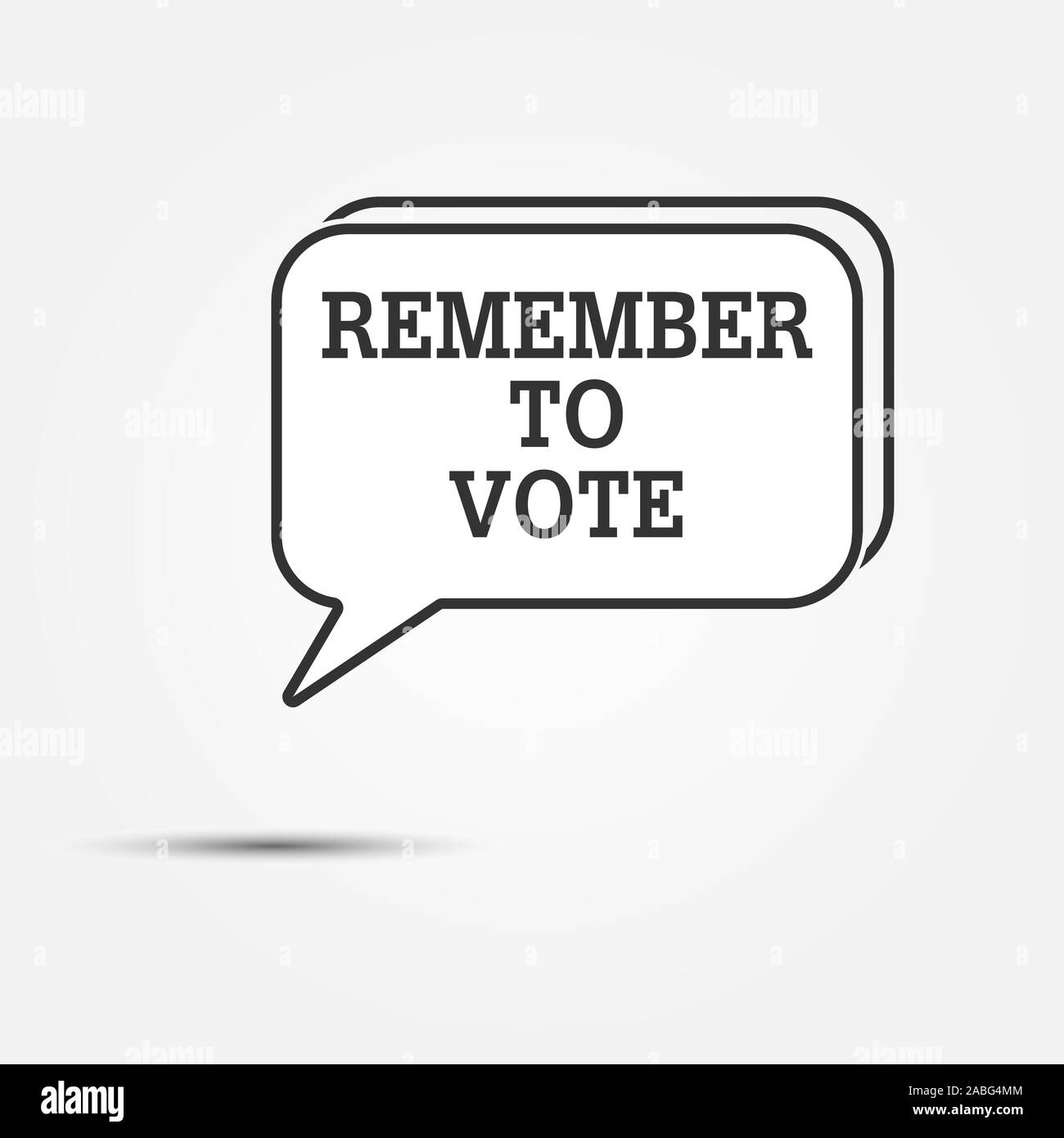 Concept politique. Châssis avec texte N'OUBLIEZ PAS DE VOTER. fond blanc. Illustration de Vecteur