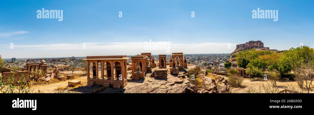 Vue panoramique sur le fort Mehrangarh, Jodhpur, Rajasthan Banque D'Images