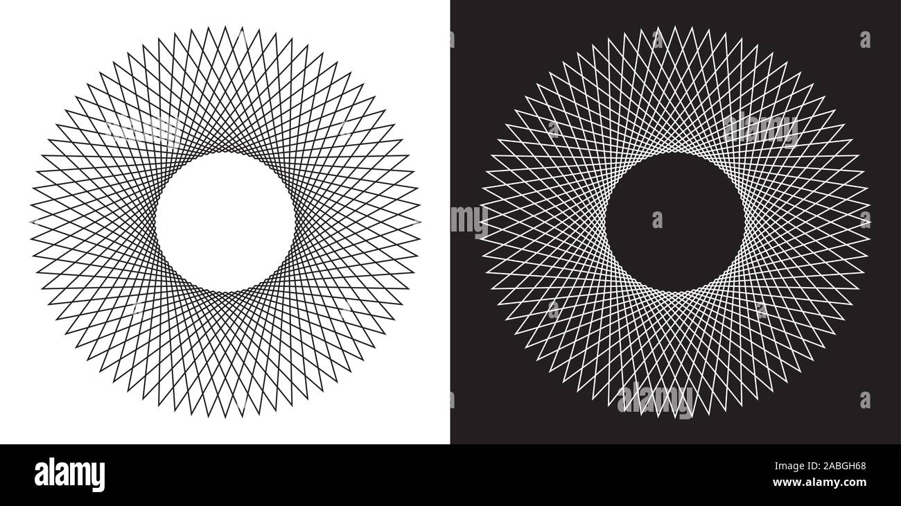 Spirale ronde géométrique Art Ligne Vector illustration isolé Illustration de Vecteur