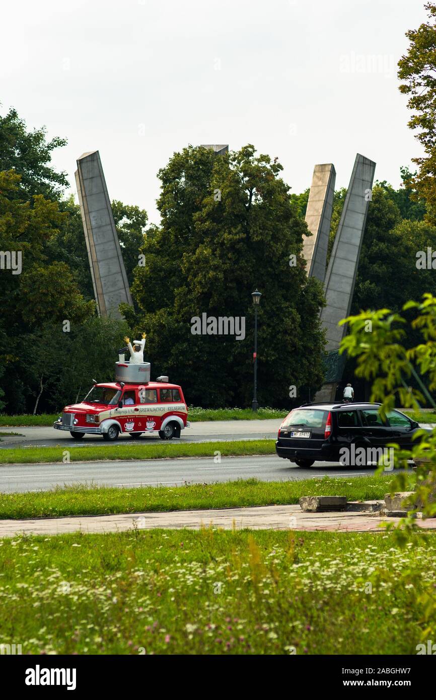 Monument aux soldats tués au cours de l'exploitation minière Mine de sapeurs, parc nommé d'après le Maréchal Edward Rydz-Śmigły, Varsovie, Pologne Banque D'Images