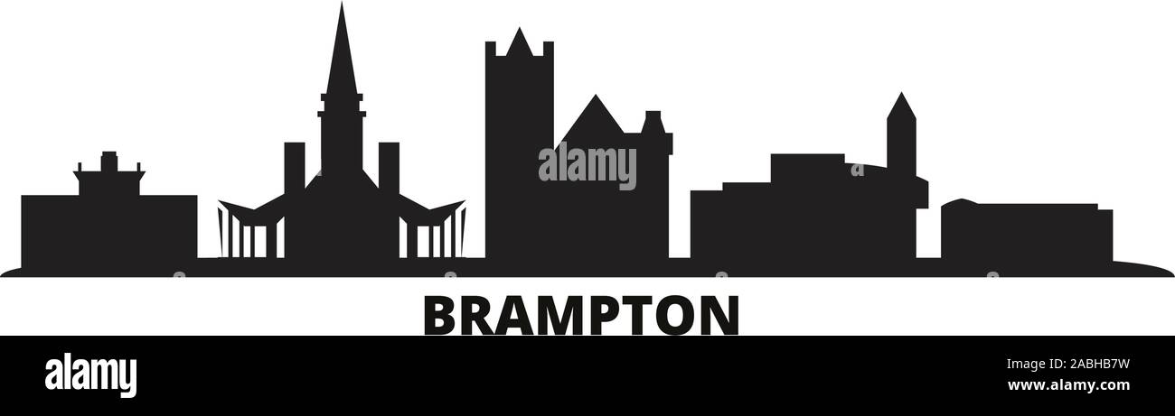 Canada, Brampton ville illustration vectorielles. Canada, Brampton travel cityscape de repères Illustration de Vecteur